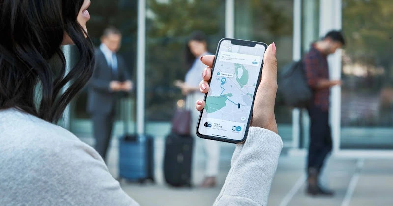 A person viewing google map iamge